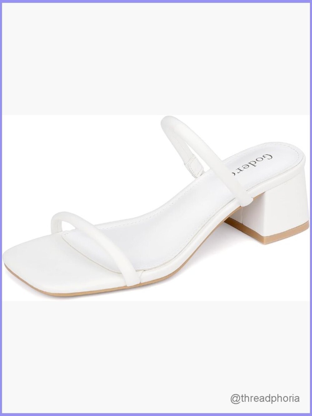 Chunky Block Low Heeled Sandals - Square Toe Slip On Mule